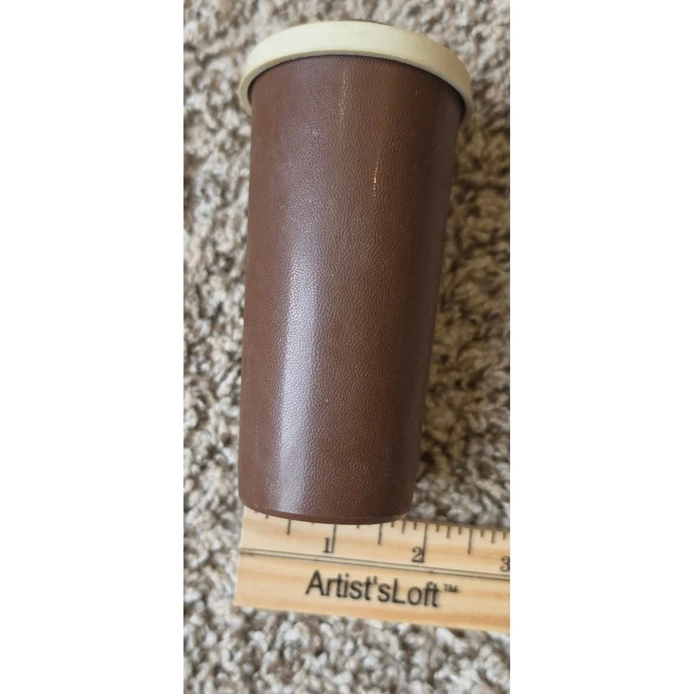 Vintage Tupperware Spice Shaker Harvest Brown Cream Lid 1328-5 Made in USA